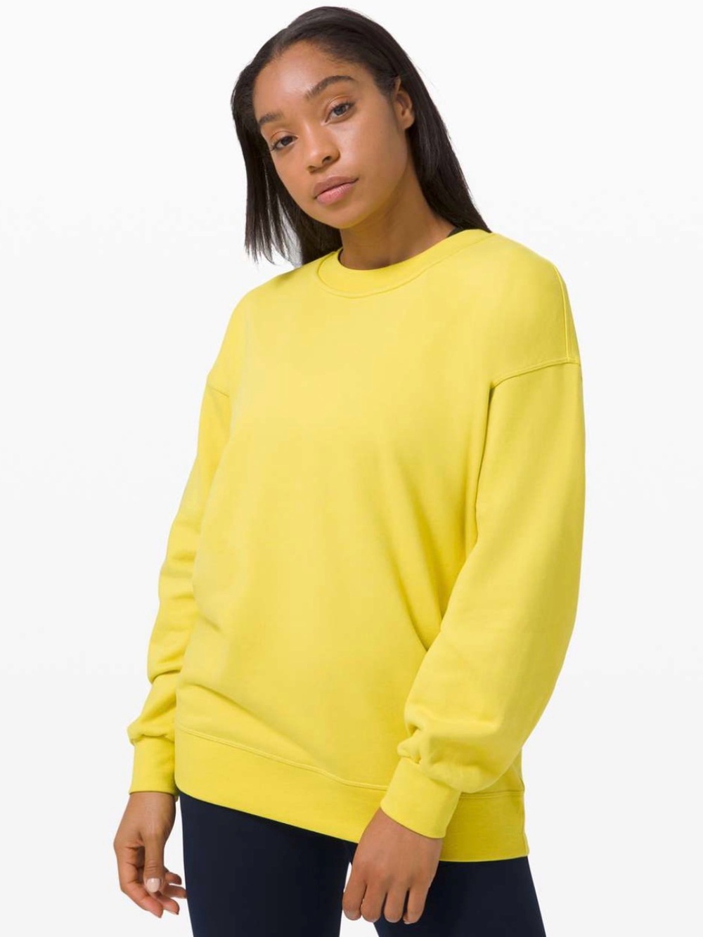 lululemon athletica Perfectly Oversized Crew in Yellow Serpentine Size 6